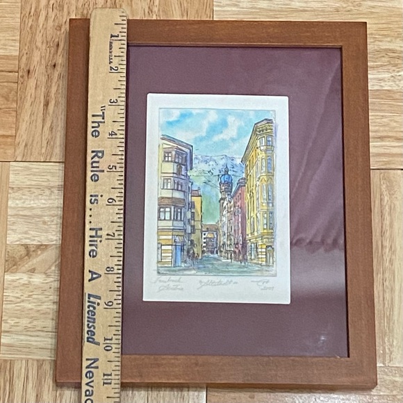 2 Watercolor Painting Framed Artwork Innsbruck Austria & St. Paul’s Cathedral - Picture 5 of 16
